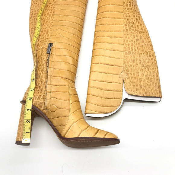 Vince Camuto Womens Palley Over Knee Boots Beige Crocodile Print Leather 7 M New - Picture 5 of 12